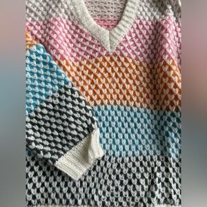 Oversized STINE GOYA Jodi Multicolor V-Neck Sweater